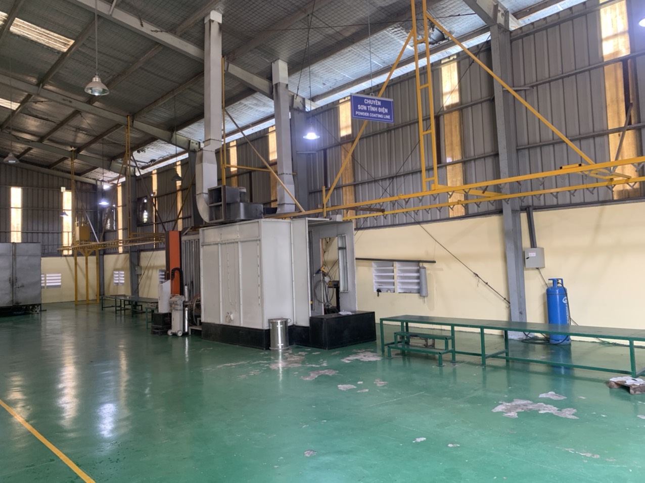Automated powder coating and surface treatment line at a Vietnam factory
