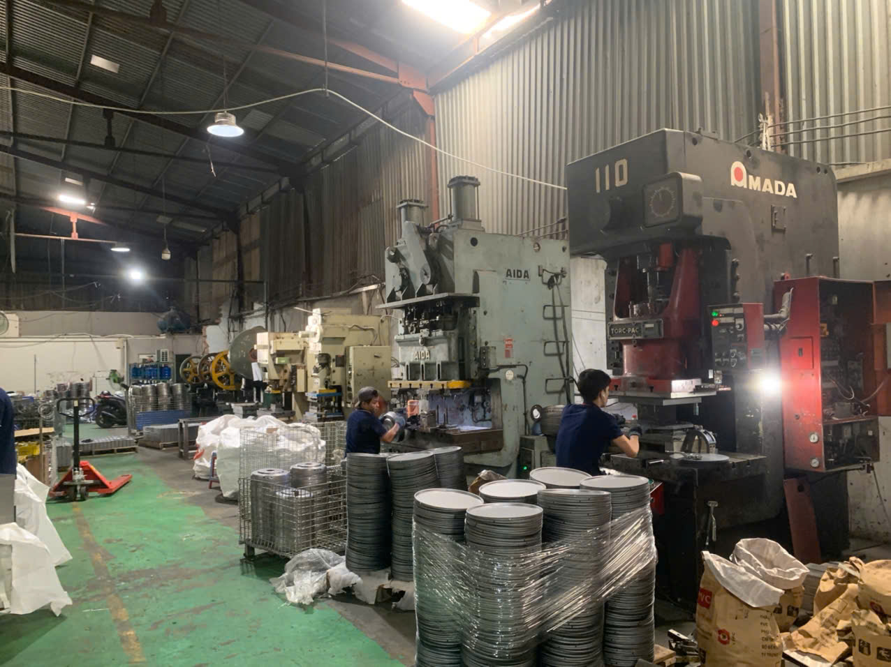 Heavy press area in Vietnam factory — forging and stamping operations