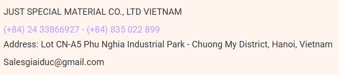 Just Specical Material factory