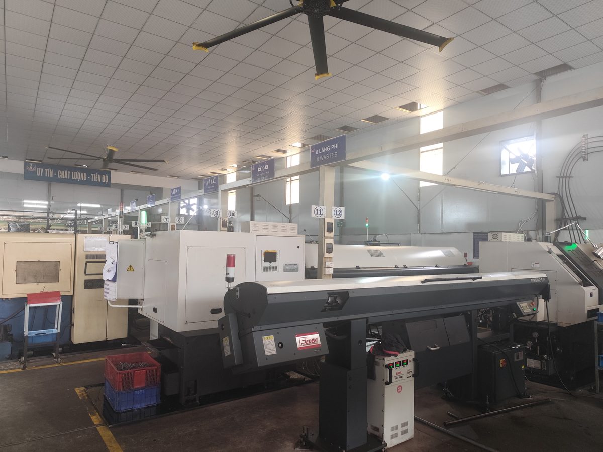 Second automatic feeding CNC lathe at Khang Thien Phuoc — high-volume bar-fed turning Vietnam