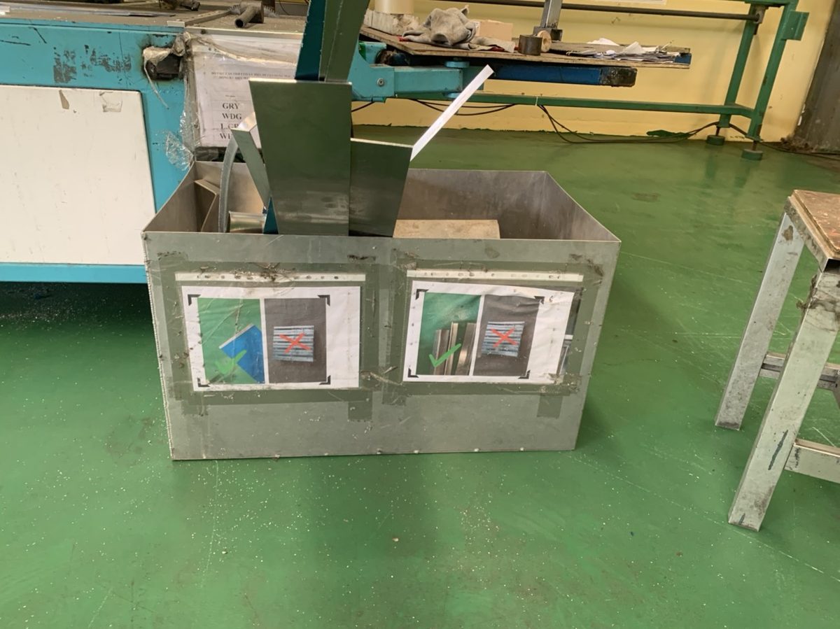 NG non-conforming parts box — Long Van Vietnam quality system
